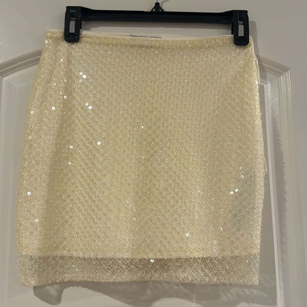 Sequin beaded mini skirt
